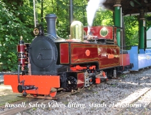 Russell with safety valves lifting at platform 2.